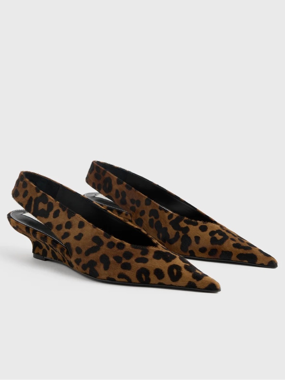 NWT Toteme Wedge-heel Pony Hair Slingbacks Leopard